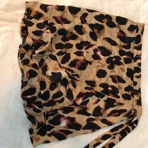 Short leopard wrap skirt